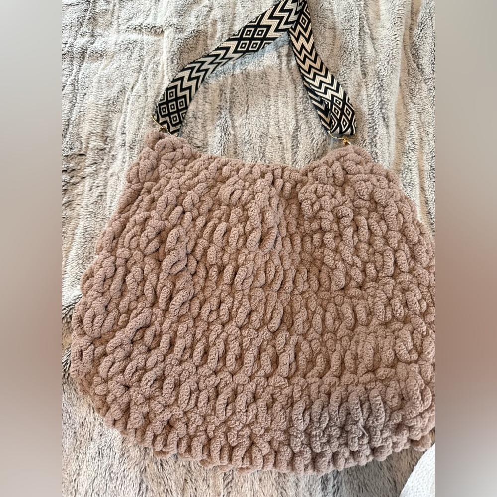 Handmade crochet Tan Bag